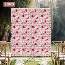 For Wedding Party Backdrop Decor 20pcs Artificial Flower Wall Panels 40 60cm NEW