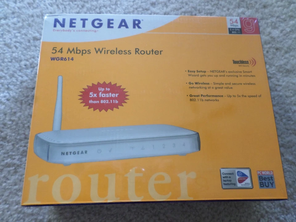 Netgear WGR614 54 Mbps 4-Port 10/100 Wireless G Router (WGR614NA) - Image 2 of 4