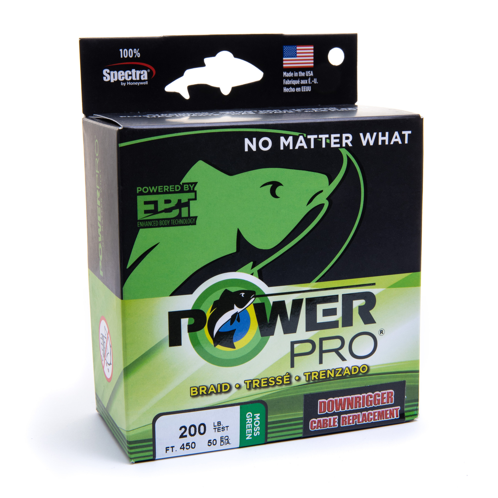 Плетеная леска PowerPro Downrigger - Moss_Green - 150 фунтов - 300 футов/92 м (21...