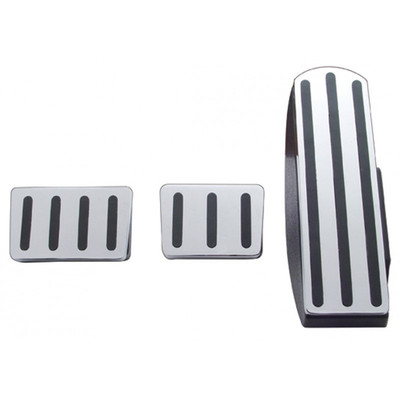 2010- Freightliner FLD/Century Chrome Aluminum Pedal Set w/ Black Inserts