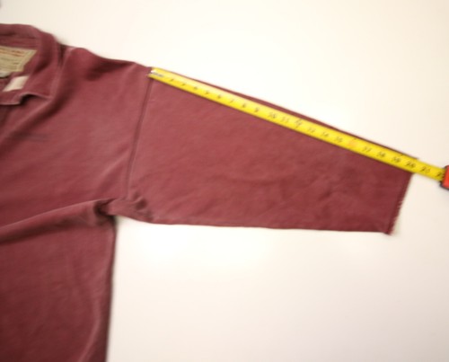 VTG 90s Abercrombie & Fitch Dye Faded Red Button Collared Sweatshirt Polo L BIG - Picture 13 of 13