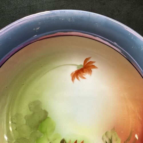 Ciotola da portata Noritake Lusterware con fiori dipinti a mano 9 3/8 pollici - Foto 3 di 7