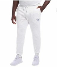 Hurley Men's Jogger Fleece Sweatpants Pockets Draw string White Size L NWT