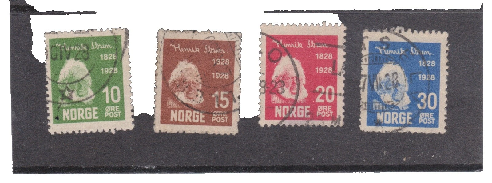 Handstamped Used Postage Norwegian Stamps