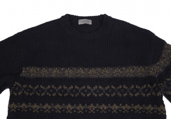 Yohji Yamamoto POUR HOMME Wool Ethnic Jacquard Knit Sweater