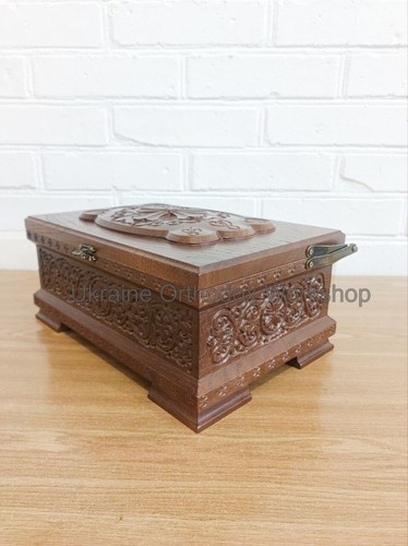 Wooden Ark with Icon of St. Nicholas (without a hand) 12.59" - Picture 7 of 12