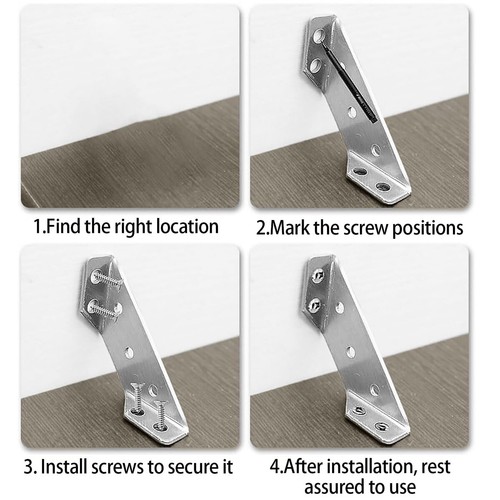 Universal Stainless Steel Furniture Corner Connector Angle Brackets For Cabinets - Bild 8 von 12