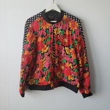 ZARA TRF Collection Floral Polka Dot Bomber Jacket size M