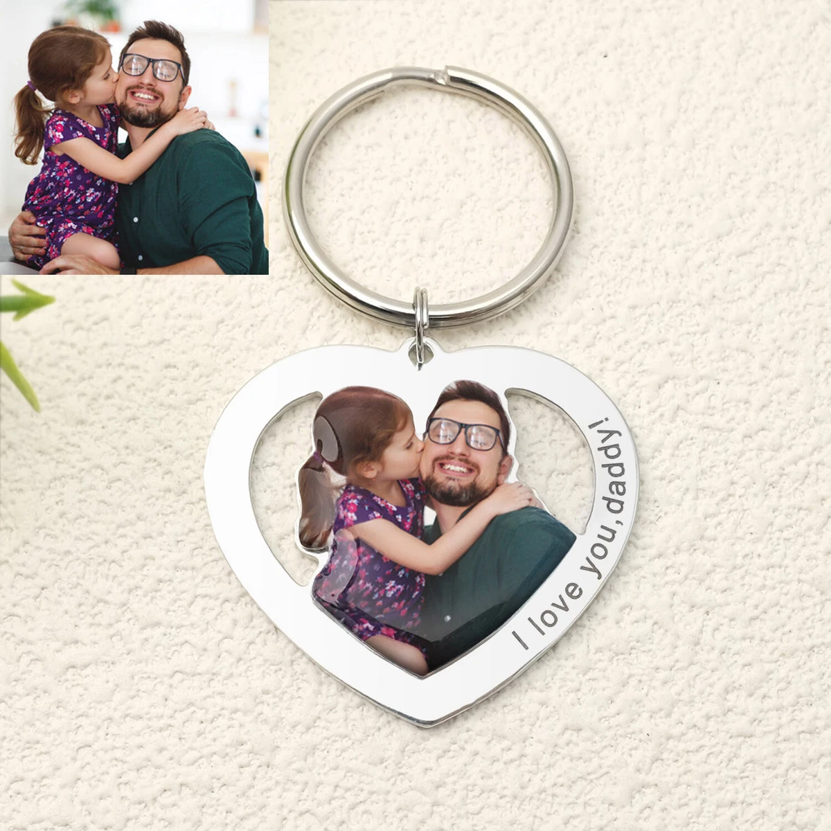 Custom Picture Keyring for Dad Personalised Photo Keychain Father s Day Gift