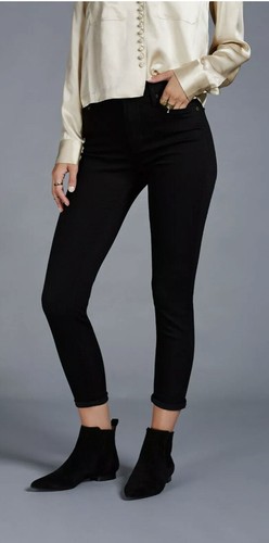 FREE PEOPLE ROLLER CROP JEANS NERO SKINNY NUOVO TAGLIA 30 MSRP $68 - Foto 2 di 8