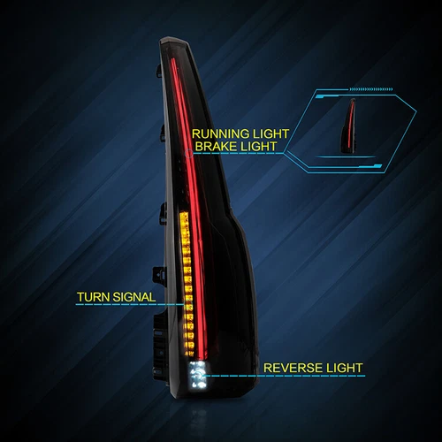 LED Tail Lights Smoked Rear Lamp For 2015-2020 GMC Yukon Cadillac Escalade Style - Picture 5 of 7