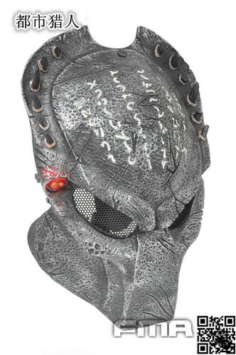 FMA Alien Predator Glow Light Mask Helmet Cosplay Prop CS COS Halloween Mask - Picture 8 of 13
