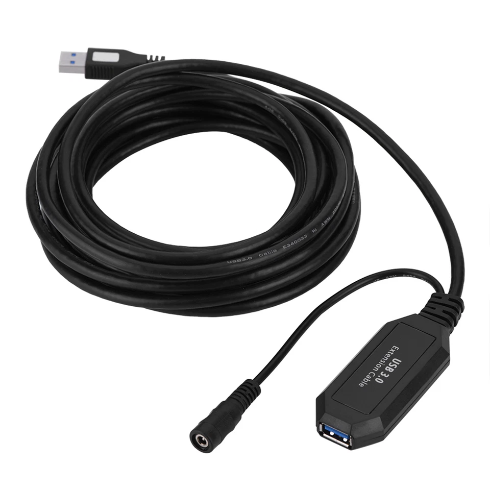 USB Extension Cable Cord 5 M/15ft Black Up To 5 Gbps Super Speed USB 3.0 Type - Image 3 of 4