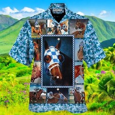 Secretariat Horse Racing Hawaiian Aloha Shirt For Men
