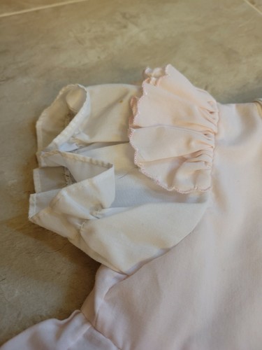 Pair Vintage 70s Little Girls Two Toddler Pink Dresses Plaid Embroidered Ruffle - Picture 8 of 11