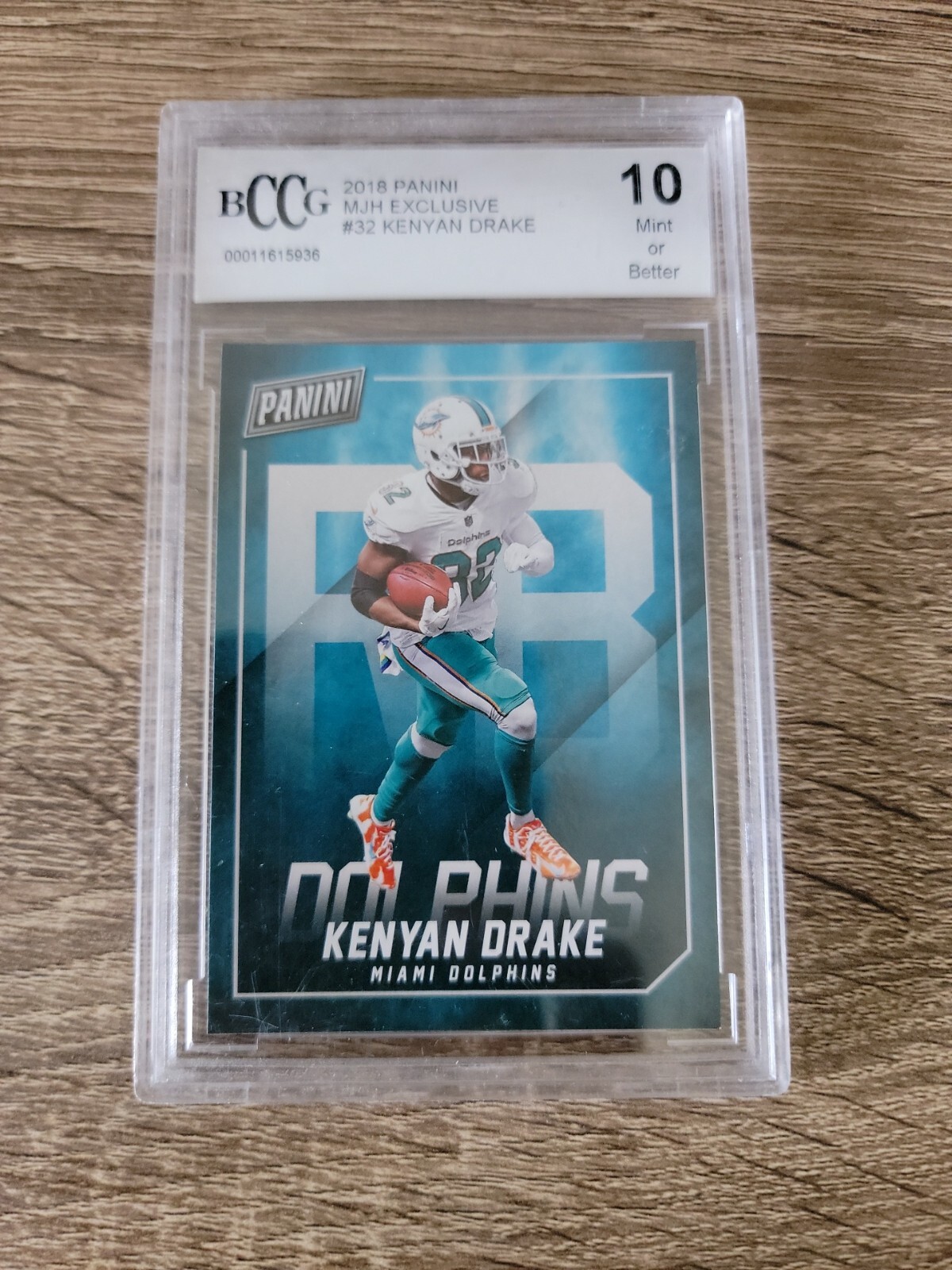 Kenyan Drake 2018 Panini MJH Exclusive #32 BCCG Mint 10 Graded Slab Dolphins