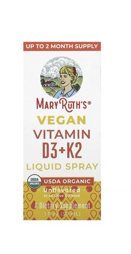 Vegan Vitamin D3 + K2 Liquid Spray, Unflavored, 1 fl oz (30 ml)