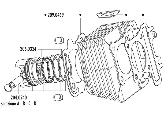 Kit Polini Big Bore PARA Vespa Primavera, LX 50, Fly 50 e P50 / Peça de Scooter - Imagem 2 de 3