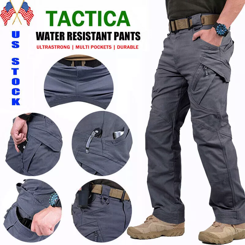 Mens Cargopants Tactical Combat Work Pants Outdoor Waterproof