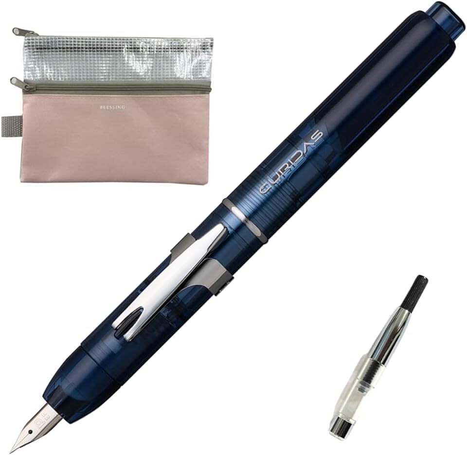 Platinum Fountain Pen Curidas Retractable Fountain Pen with converter ＆ W zip...