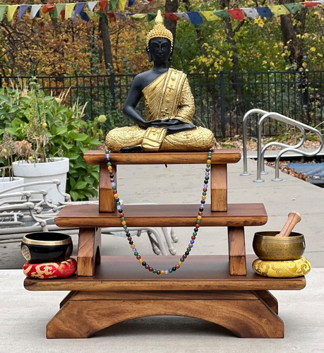 Mesa de meditación altar santuario personal premium tallada a mano tallada a mano - Imagen 15 de 19