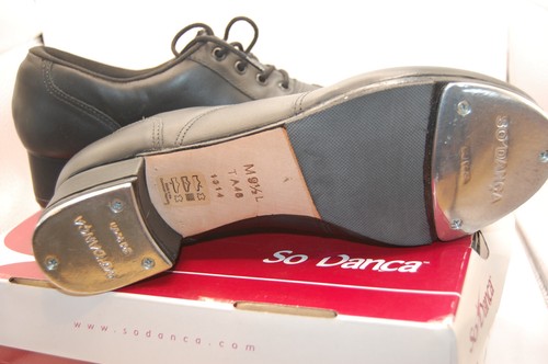 NIB So Danca Willow TA48 Leather Oxford Tap Shoe M Black 9.5 L NIB - Picture 10 of 11