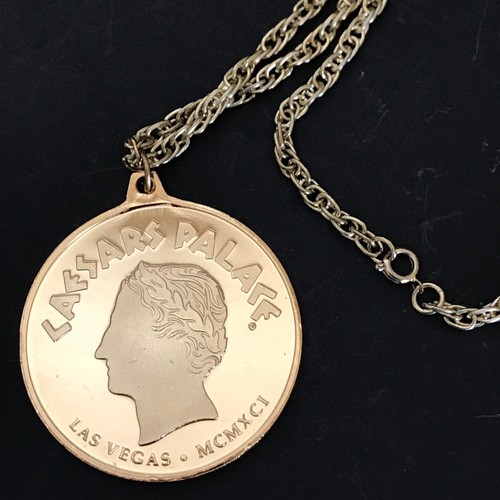 Vintage 90s Caesars Palace Casino Las Vegas Collectible Medallion Coin Pendant - Picture 2 of 7