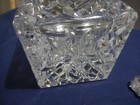 Square Decanter Diamond Cut Rose Flower with Stopper Clear Vintage  — photo 6