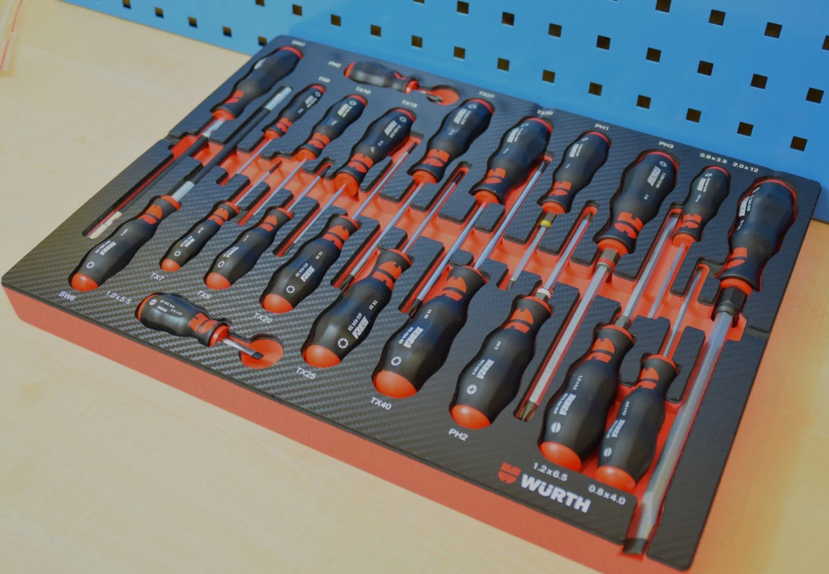 Würth Zebra Schraubendreher Satz in Schaumeinlage für  
