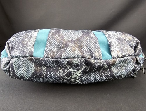 AIMEE Kestenberg Tuscany Hobo Handbag/Purse, Snake Print Leather & Suede Teal - Picture 10 of 12