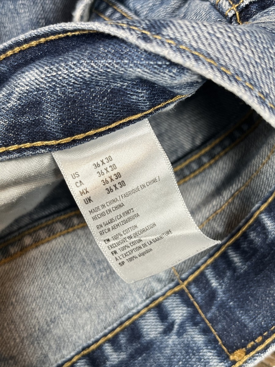 Vintage American Eagle Jeans Men 36x28 Loose Fit Light Wash