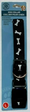 Greenbrier Kennel Club 1" Dog Collar LG Black/Bones