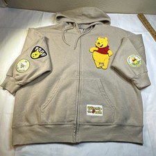 Disney Winnie the Pooh Womens Full Zip Fleece Hoodie Tan New No Tag XL 3905