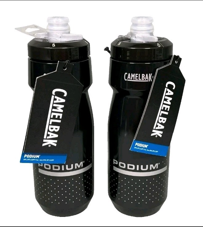 2 Pack CamelBak PODIUM 24oz Water Bottle Black Cycling Triathlon Running New Set