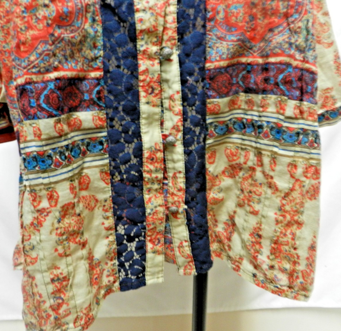 Soft Surroundings Boho patchwork button dress vel… - image 4