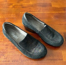 Women  s Alegria Emma Multicolor metallic leather clog slip  resistant shoes 7