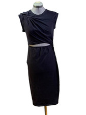 Vici black draped cut out cotton hourglass dress, S would fit to XXS   SALE!
