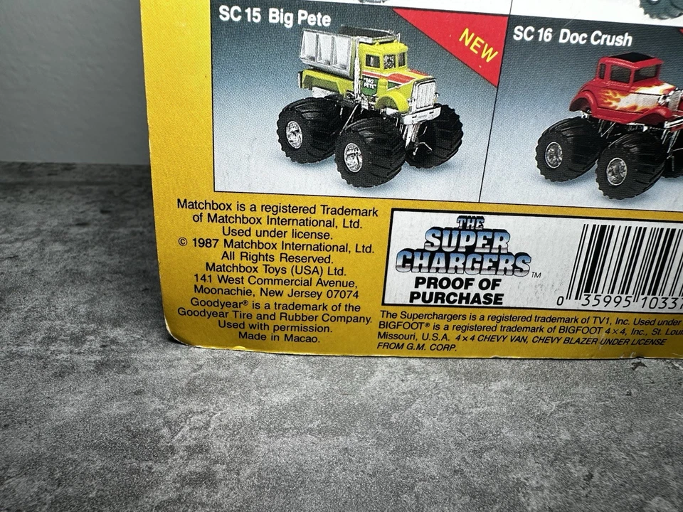 Винтажный 1985 Matchbox The Super Chargers США -1 Monster Truck НОВЫЙ В КОРОБКЕ РЕДКИЙ - Изображение 4 из 4