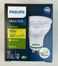 2 x PHILIPS MASTER LED SPOT GU10 2.4W=50W 380lumen - 3000k ULTRA EFFICIENT