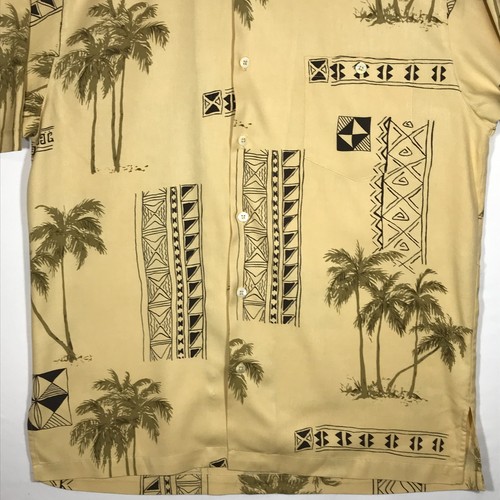 Island Republic Men's Medium Yellow 100% Silk Button Up Tropical Shirt - Picture 4 of 9