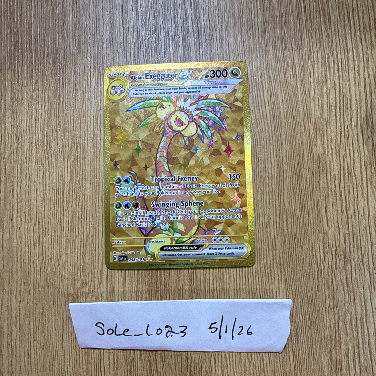 Alolan Exeggutor ex 248/191 Hyper Rare Surging Sparks Pokemon Near Mint