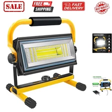 100W COB Rechargeable Work Light, 7000LM Cordless LED Work Lights, Waterproof...