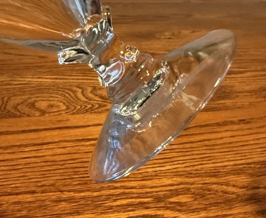 Fostoria 婚礼戒指 手工吹制 两个水晶 高脚杯 银色 铂金 边缘 复古 — 第 4/4 张图片