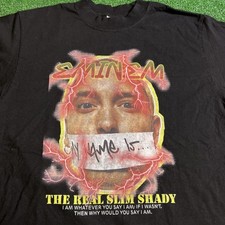 Rare Eminem The Real Slim Shady My Name Is Black T-Shirt Mens Size Med