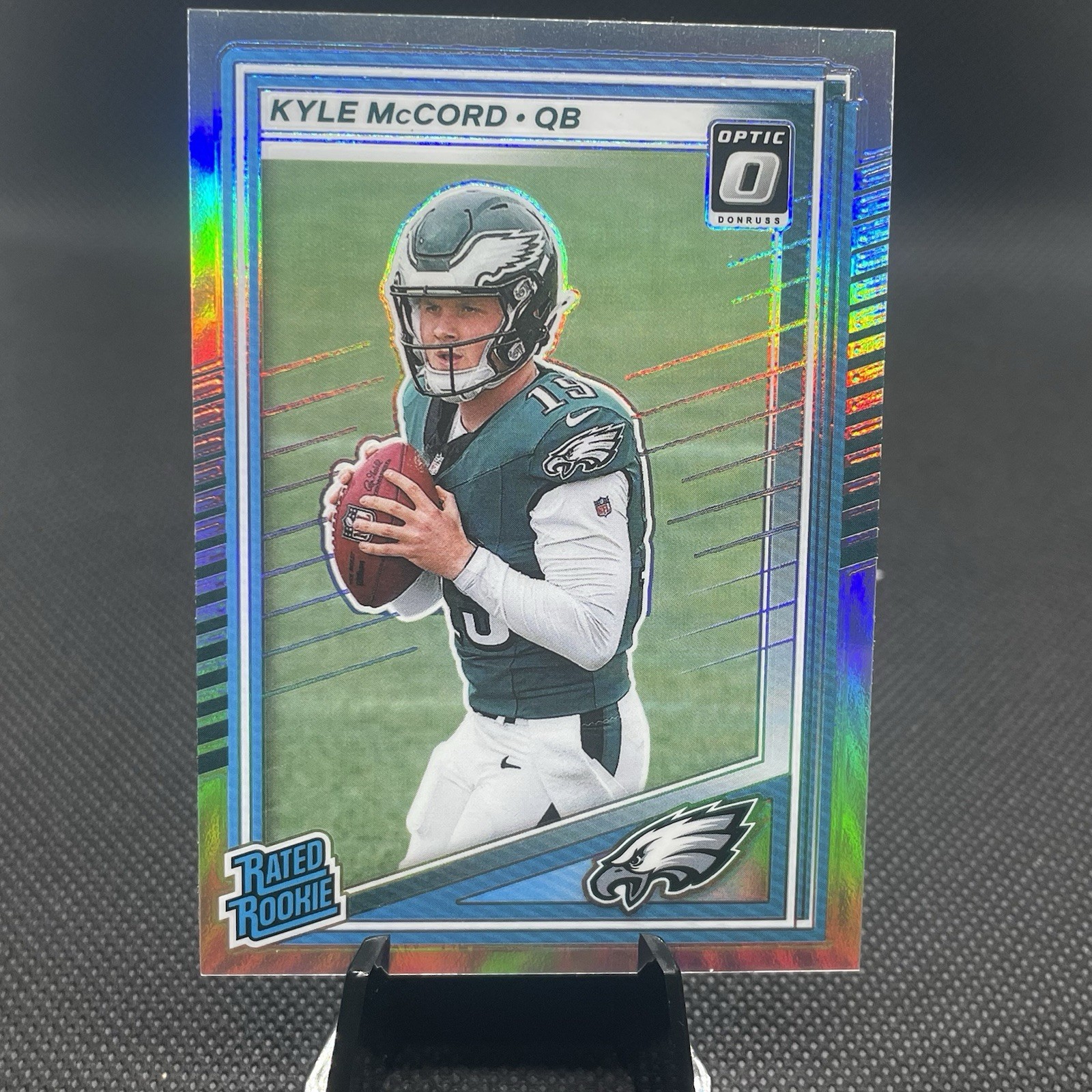 Kyle McCord 2025 Donruss Rated Rookie Silver Holo Optic Preview Eagles #1226018
