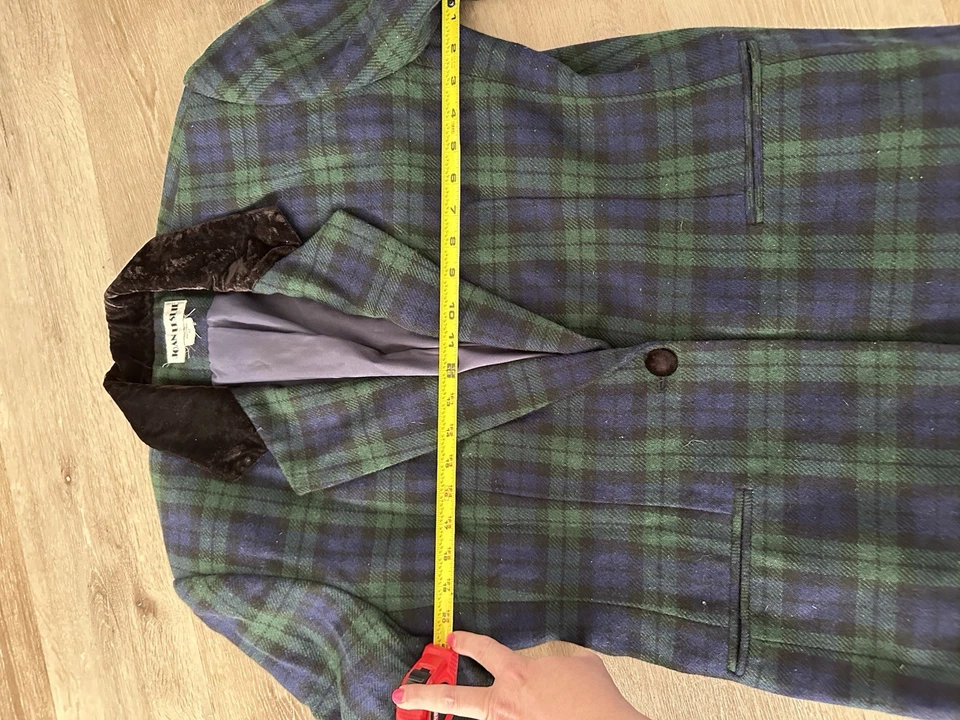 Blazer de colección Joan Leslie tartán cuello terciopelo a cuadros para mujer 12 vacaciones preppy Foto 2 de 3