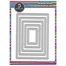 5/PK-Rectangle, Scallops Border Nesting Frame Die Cut, Card Background Metal ...