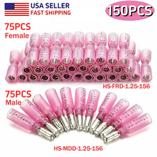 150PCS Heat Shrink Bullet Wire Connectors Crimp 22-16 AWG Female Male Terminals