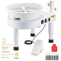 Vevor TöPferscheibe 28Cm Keramik TöPferformmaschine Einstellbar Weiß Mit Pedal