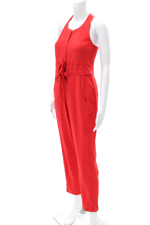 Mono Nanette Lepore para mujer con cremallera ceñida pierna recta rojo talla 0 Foto 2 de 4